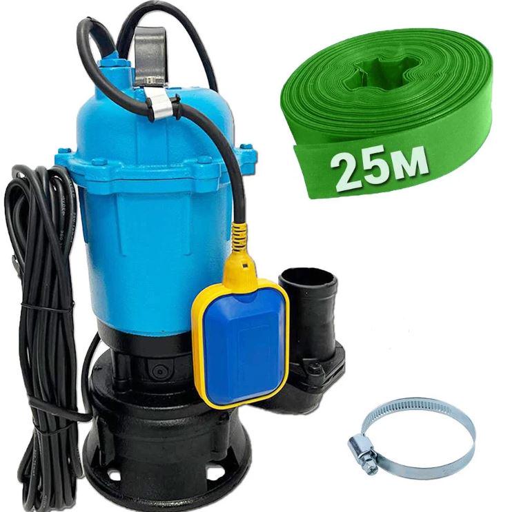 Насос канализационный фекальный EP WQD 12-10-1.3 с поплавком хомут/шланг дренажный 25 м (28110970)