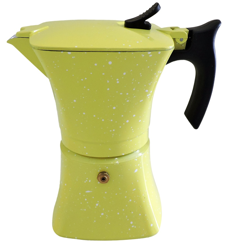 Кофеварка гейзерная Benson на 3 чашки из литого алюминия и бакелитовой ручкой 150 мл Желтый (BN-147)