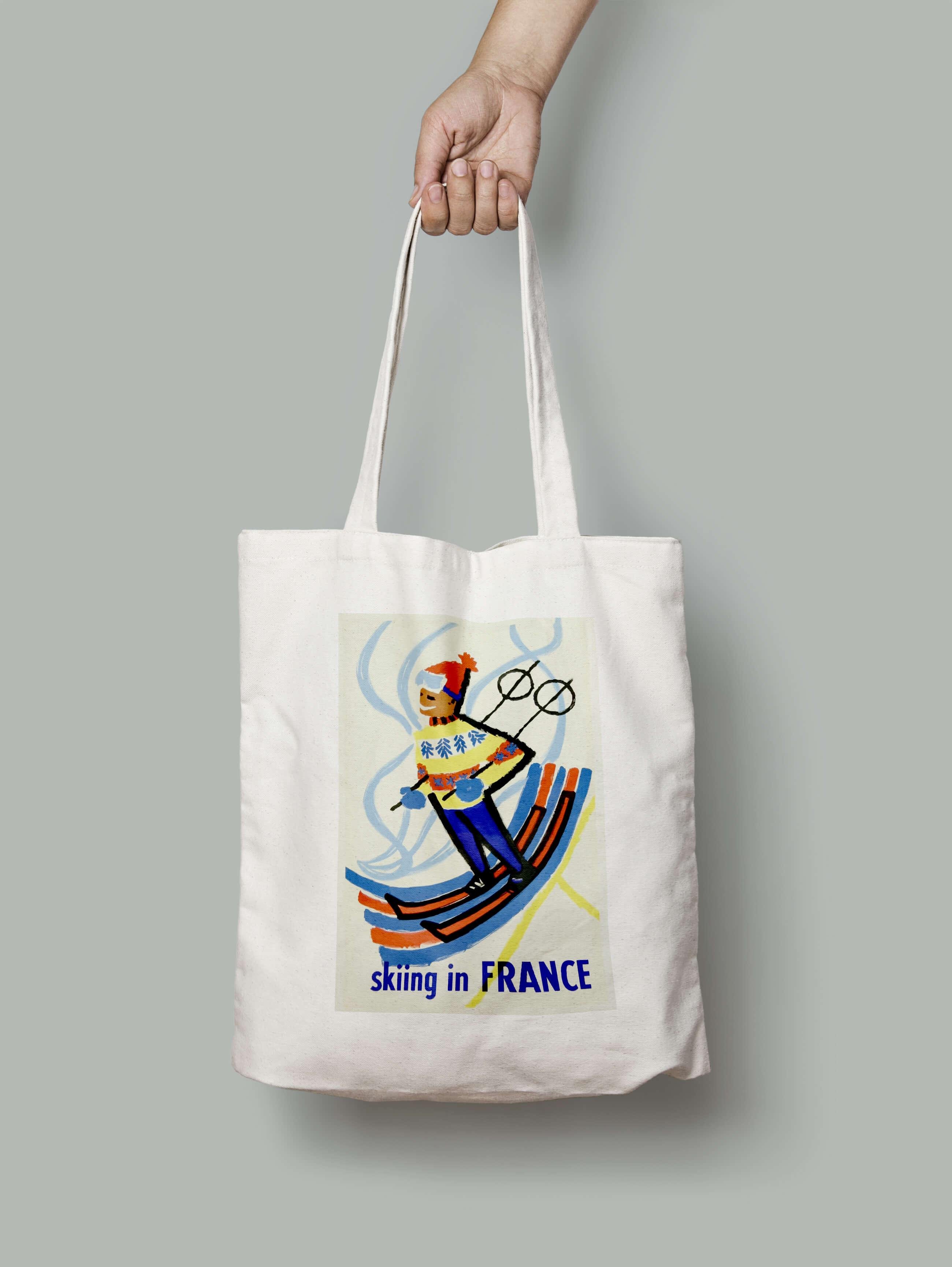 Эко-сумка Кататься на лыжах во Франции шопер (france_5_Bag)