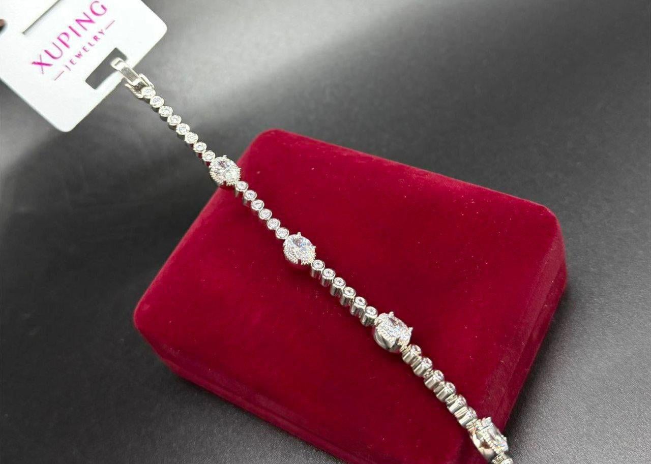 Браслет женский на руку 19 см Серебристый (2902497076)