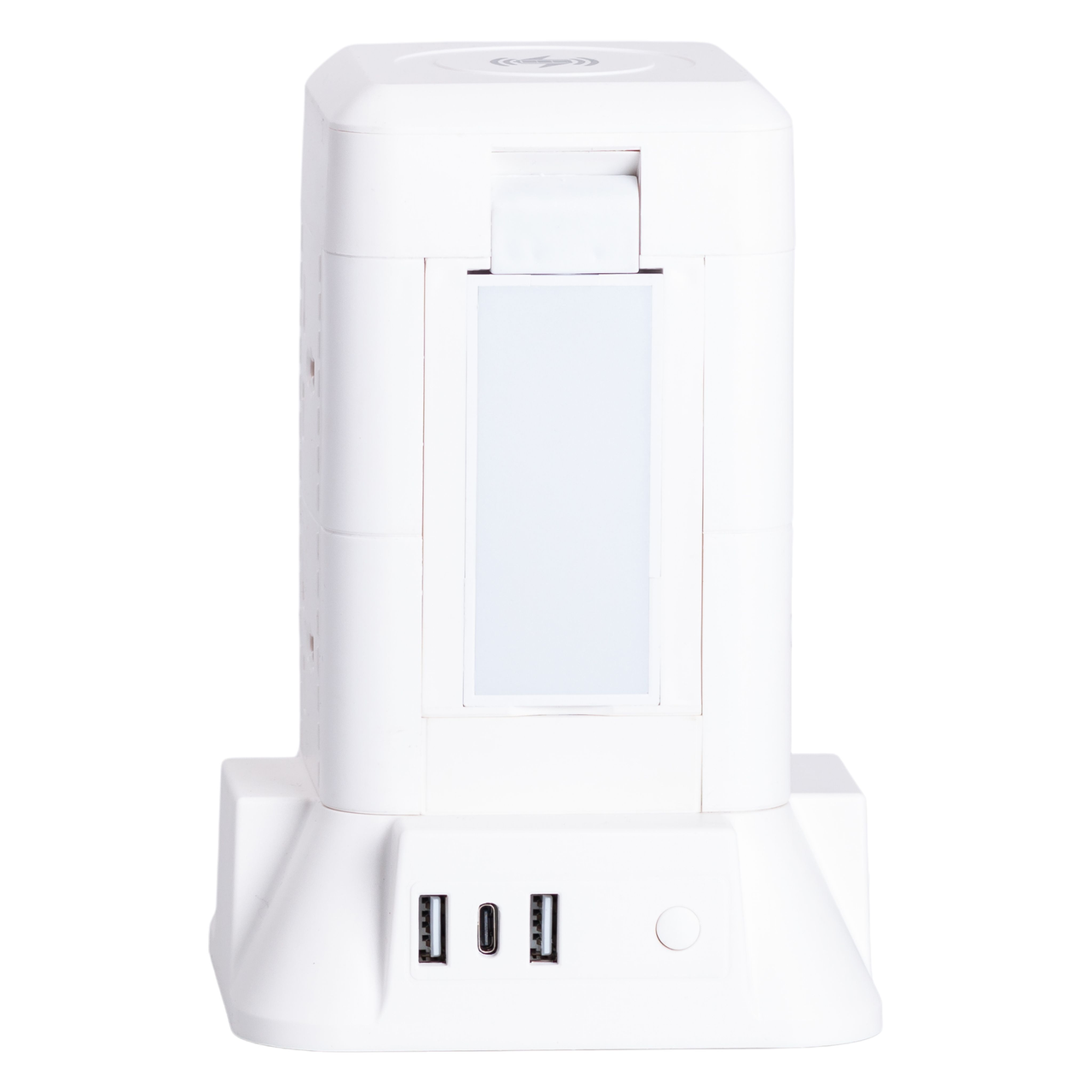 Удлинитель с лампой на 6 универсальных розеток с 2 USB 1 Type-C беспроводная зарядка 2,8 м (HP-5-1) - фото 3