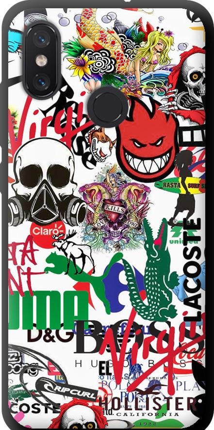 Чехол на Xiaomi Mi8 Many different logos (4022b-1499-42517)