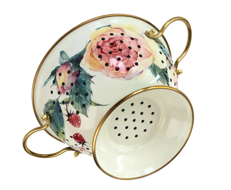 Дуршлаг эмалированный PEONY Elmani на ножке d 20 см - фото 4