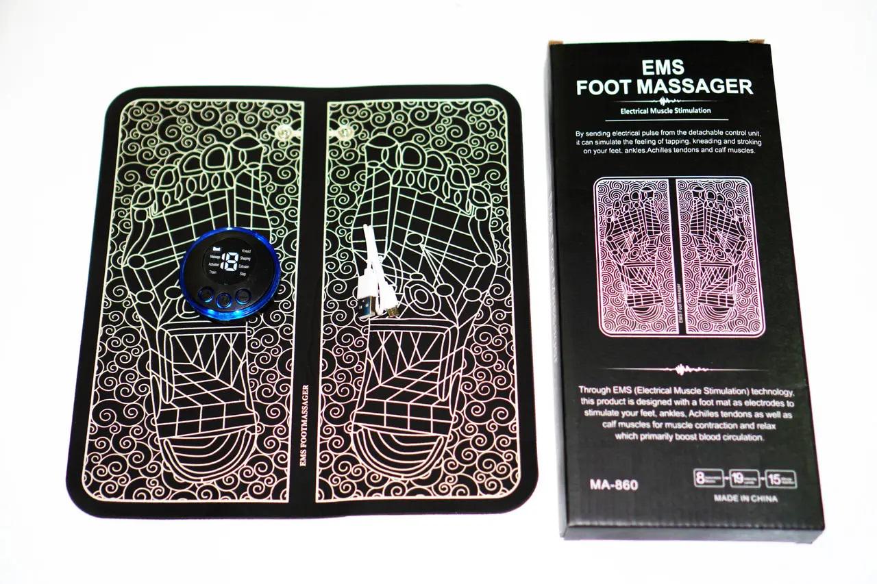 Массажер электрический микротоковый EMS Foot Mat коврик для мышечной физиотерапии ступней (2079276362) - фото 4