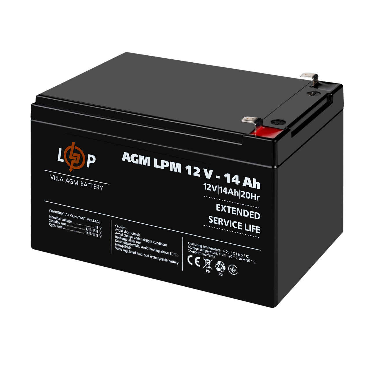 Аккумулятор свинцово-кислотный LogicPower AGM LPM 12 14 Ah - фото 3 Аккумулятор свинцово-кислотный LogicPower AGM LPM 12 14 Ah - фото 3