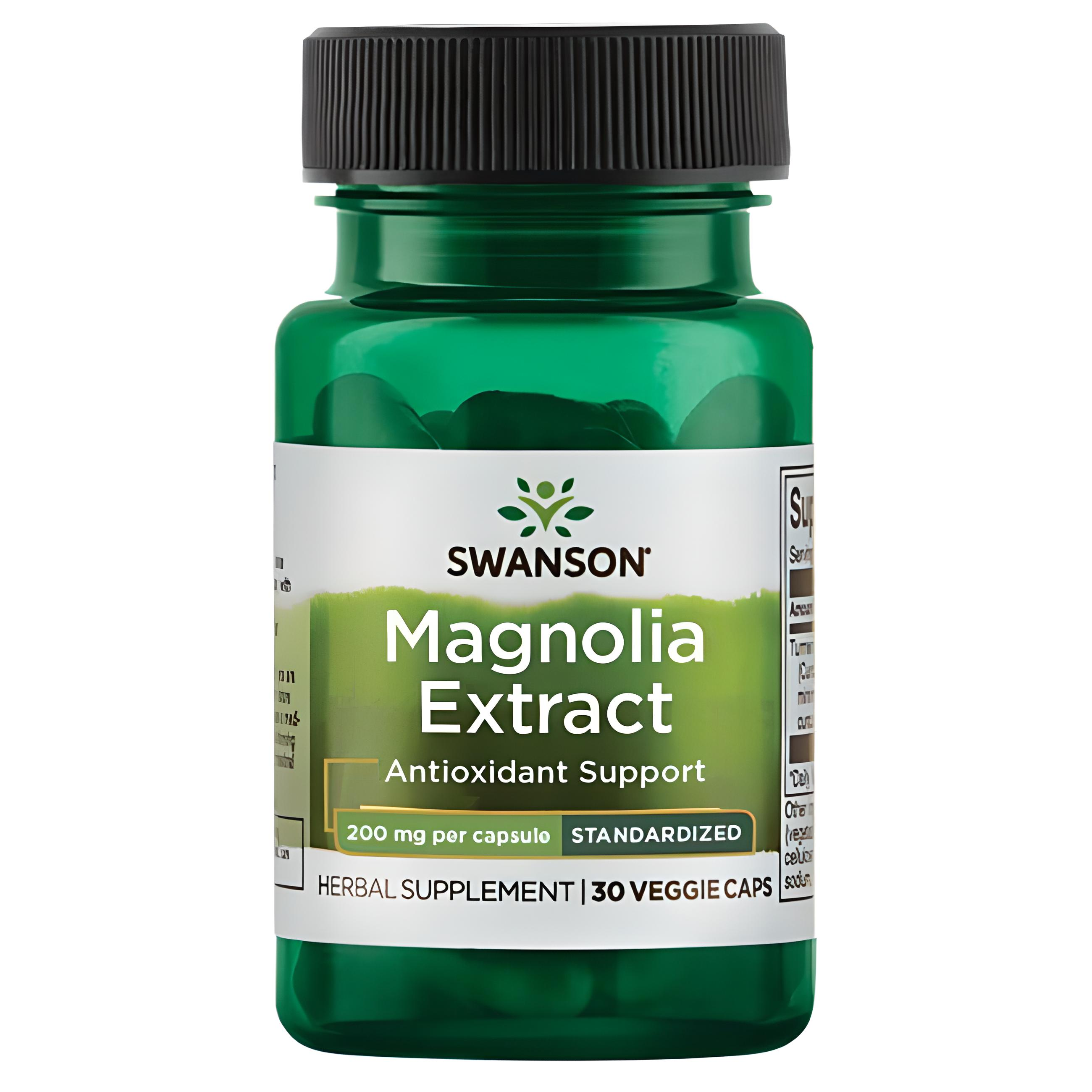 Кора магнолии Swanson Magnolia Extract Standardized 200 мг 30 Veg Caps