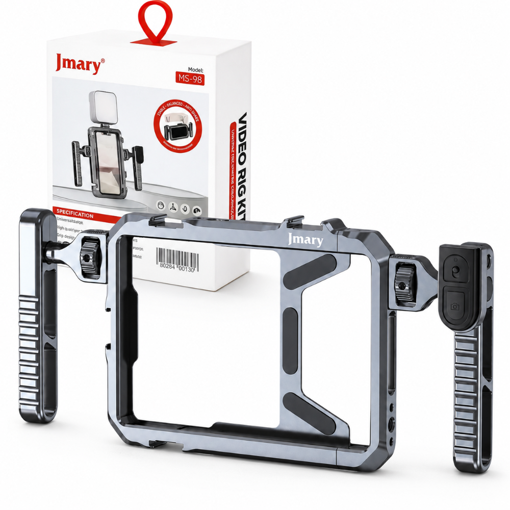 Клетка риг для телефона Jmary Video Rig Kit Cold Shoe с Bluetooth-пультом алюминиевая ручками 1/4" (Jmary-MS-98)