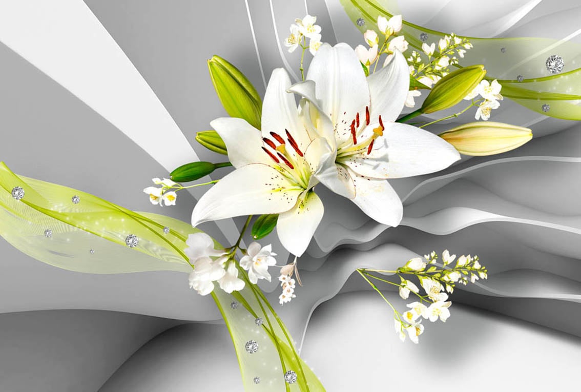Фотообои WS Wallpaper 3D Орхидея 392x270 см (31385)
