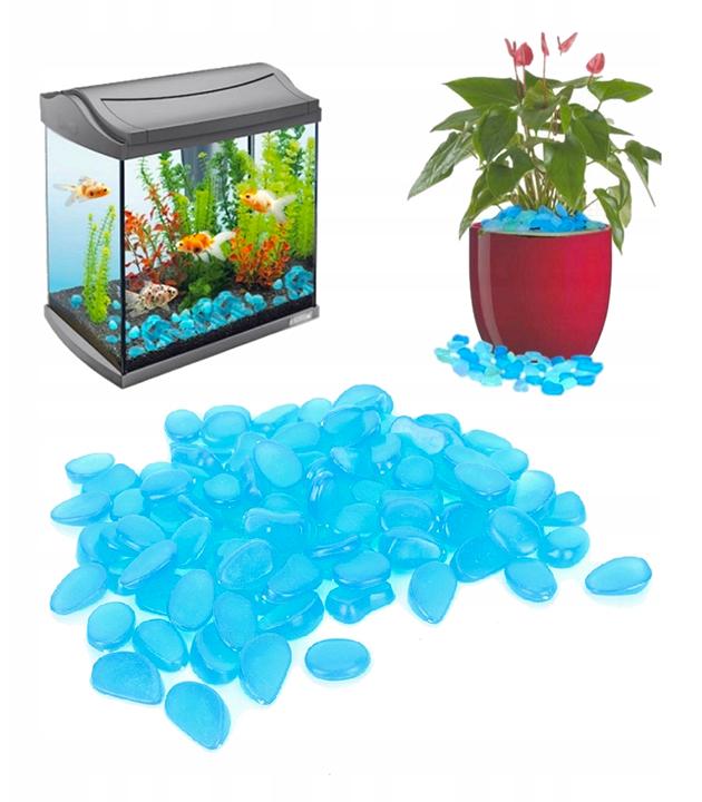 Каміння декоративне люмінесцентне що світиться в темряві штучна галька 100 шт. Блакитний - фото 8