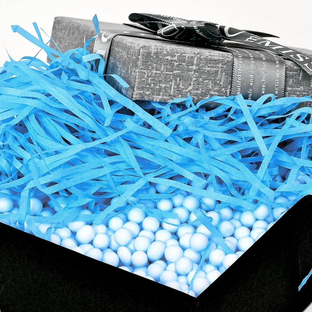 Декоративный пенопластовый наполнитель и бумага для подарочных коробок 40 г Голубой (22091886) - фото 2 Декоративный пенопластовый наполнитель и бумага для подарочных коробок 40 г Голубой (22091886) - фото 2