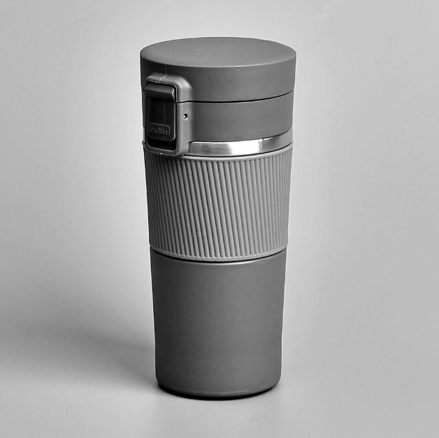 Термокружка с силиконовым ободком 380 мл (LU001234)