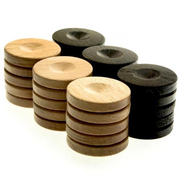 Фішки для нард дерев'яні великі з виїмкою PO1