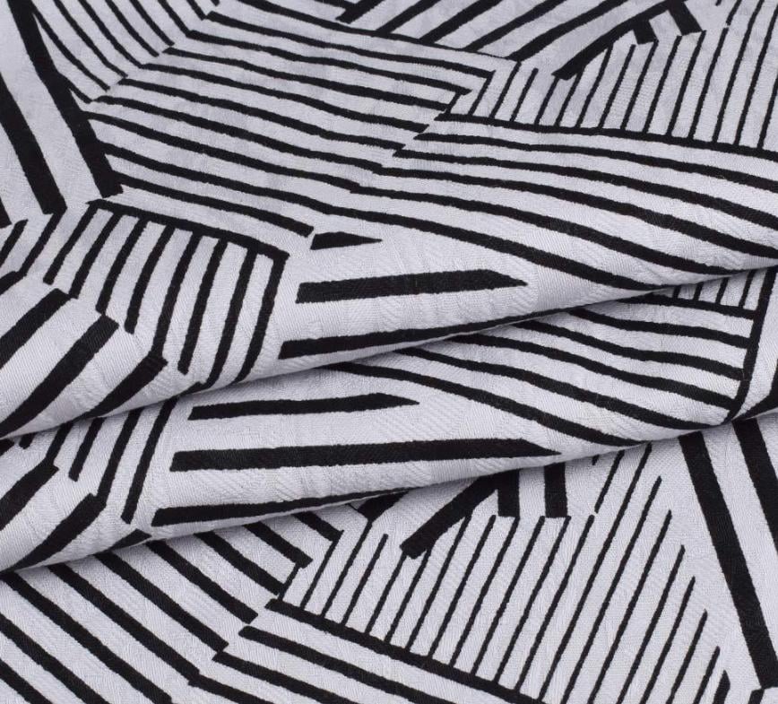 Ткань коттон-жаккард стрейч в полосы ширина 155 см Разноцветный (11836.010)