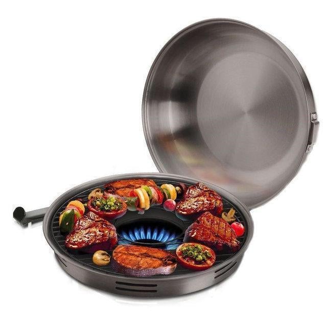 Сковорода Benson гриль-газ с эмалированным покрытием/ъемной ручкой/крышкой 32,5 см 1250 г (BN-801)