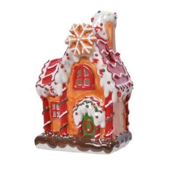 Керамічний свічник-будиночок Kaemingk 11x7x16 см