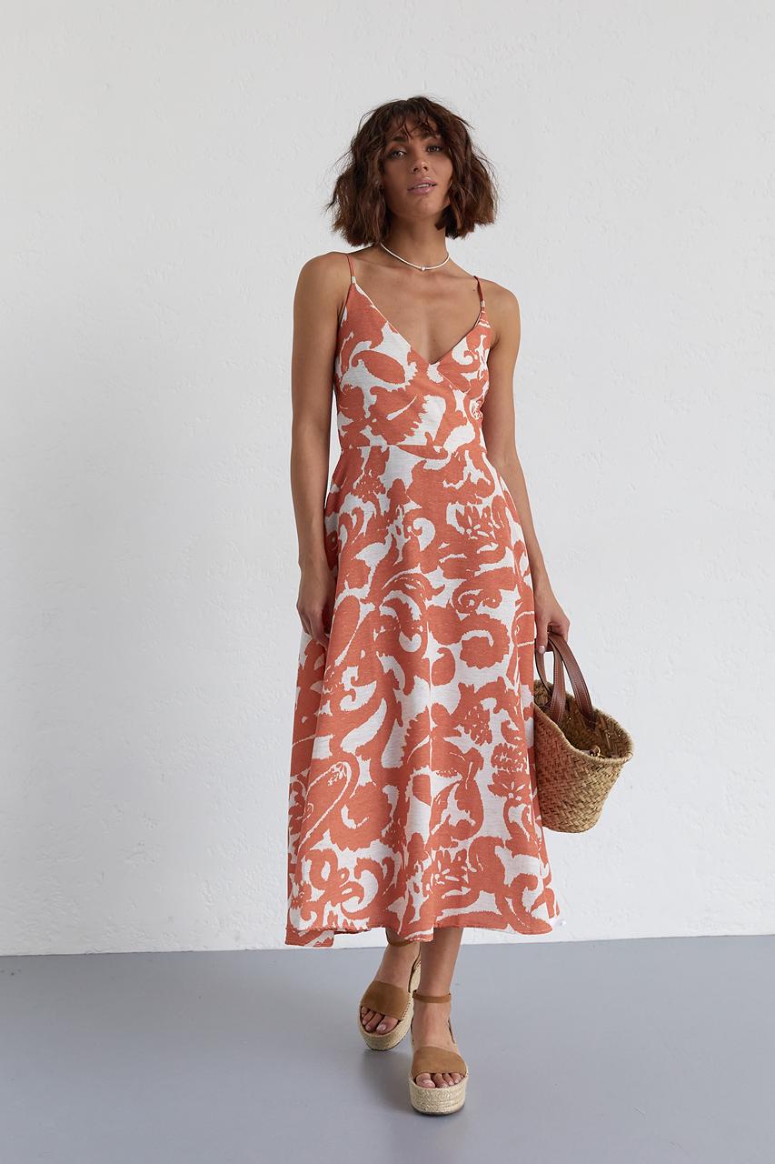 Сарафан на бретелях с юбкой клеш S Оранжевый (11290370) - фото 6 Сарафан на бретелях с юбкой клеш S Оранжевый (11290370) - фото 6