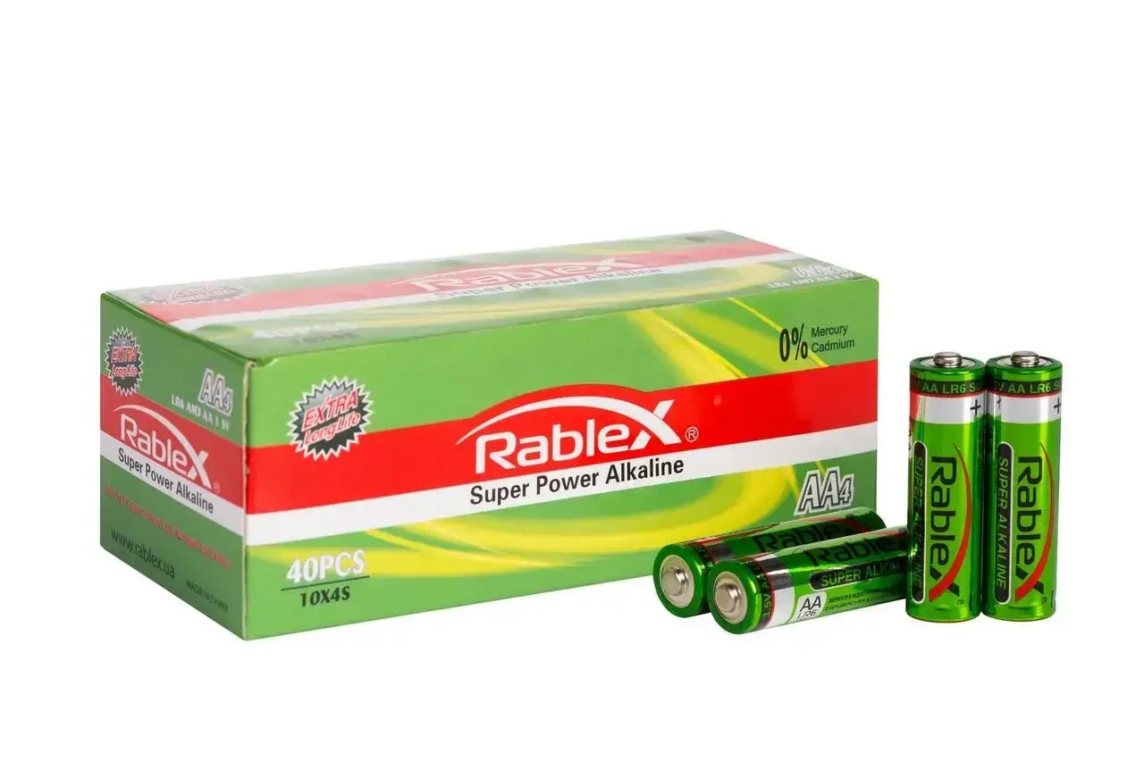 Батарейки Rablex Alkaline AA/LR6 40 шт./уп. Батарейки Rablex Alkaline AA/LR6 40 шт./уп.