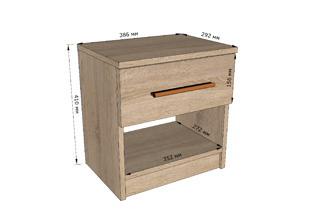 Тумба прикроватная с выдвижным ящиком Sanro 386х410х292 мм Антрацитовый (GT0025) - фото 2 Тумба прикроватная с выдвижным ящиком Sanro 386х410х292 мм Антрацитовый (GT0025) - фото 2