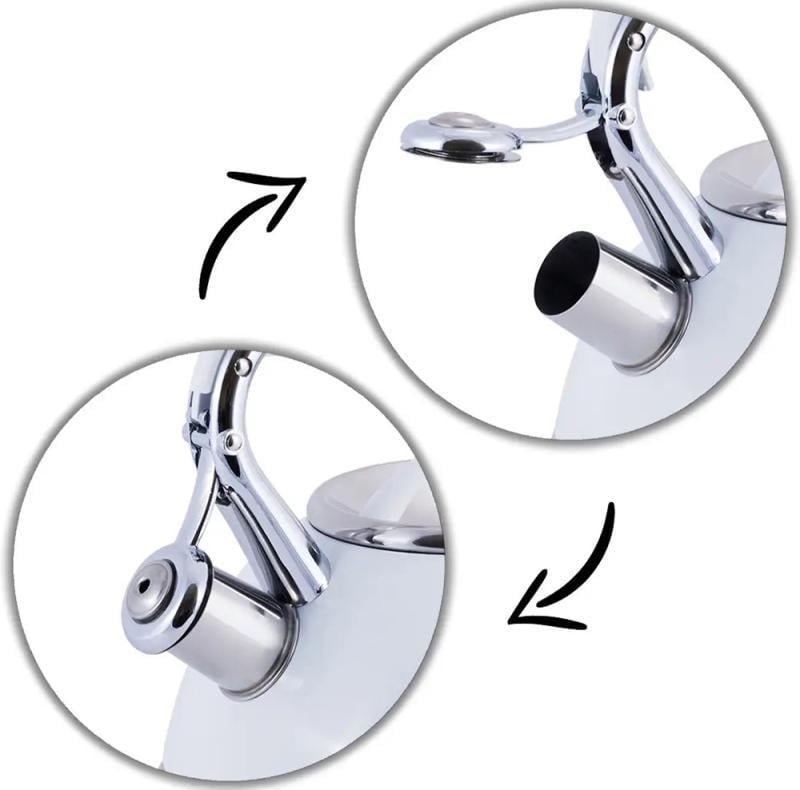 Чайник индукционный Kamille со свистком 2,7 л Белый - фото 5 Чайник индукционный Kamille со свистком 2,7 л Белый - фото 5