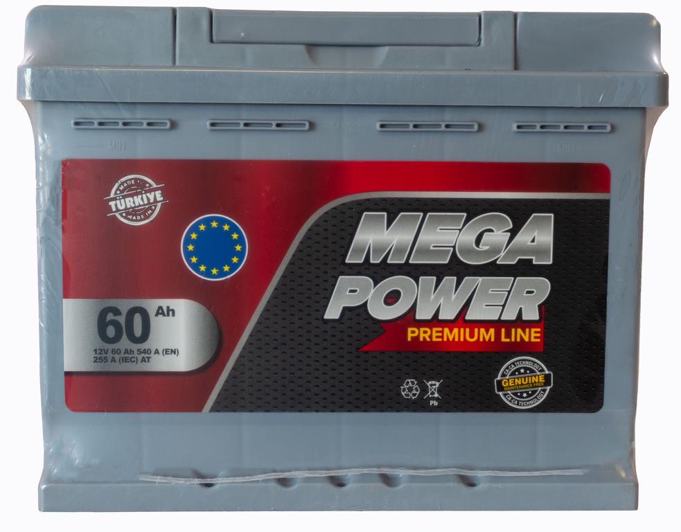 Акумулятор Megapower 60 зворотня плюс справа 540 A (000042529)