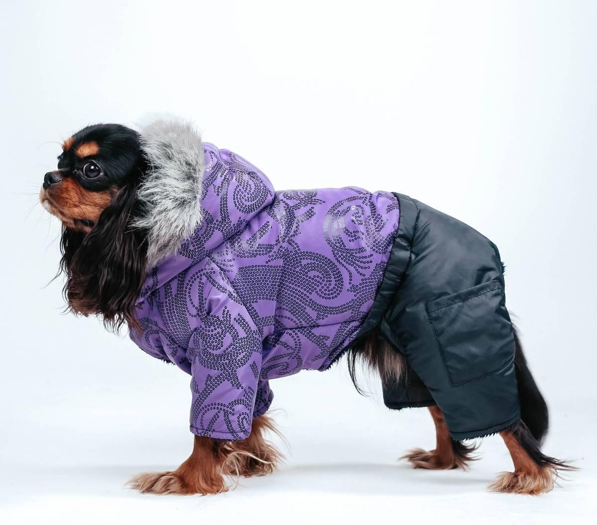 Комбинезон для собак зимний Узор AM-27 р. 4 Сиреневый (70579838)
