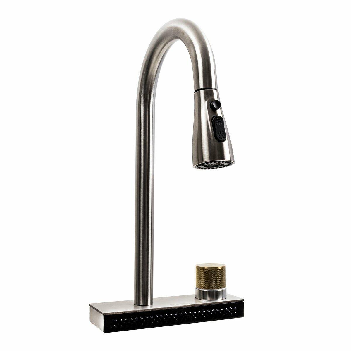 Смеситель под мойку Platinum ZS84 Водопад Brushed (00111)