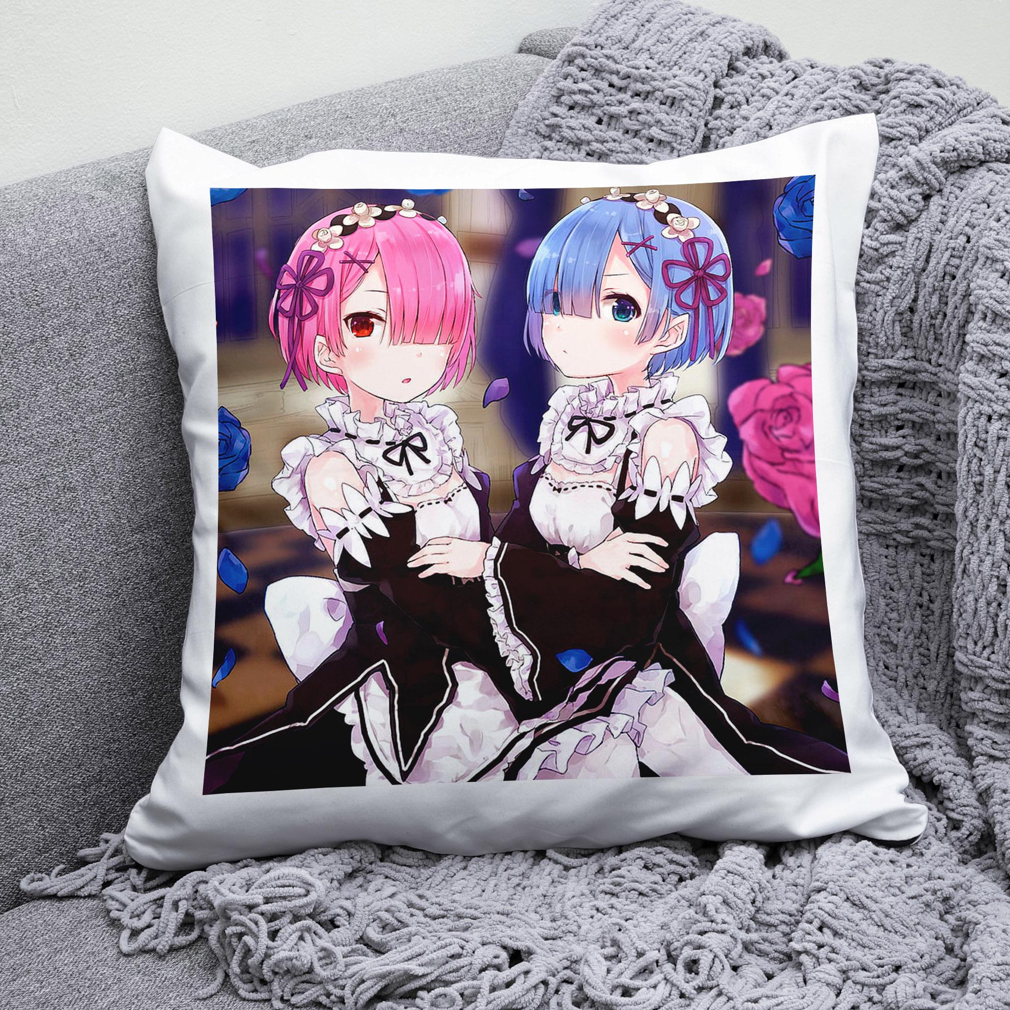 Плюшевая подушка квадрат с принтом аниме Re Zero "3