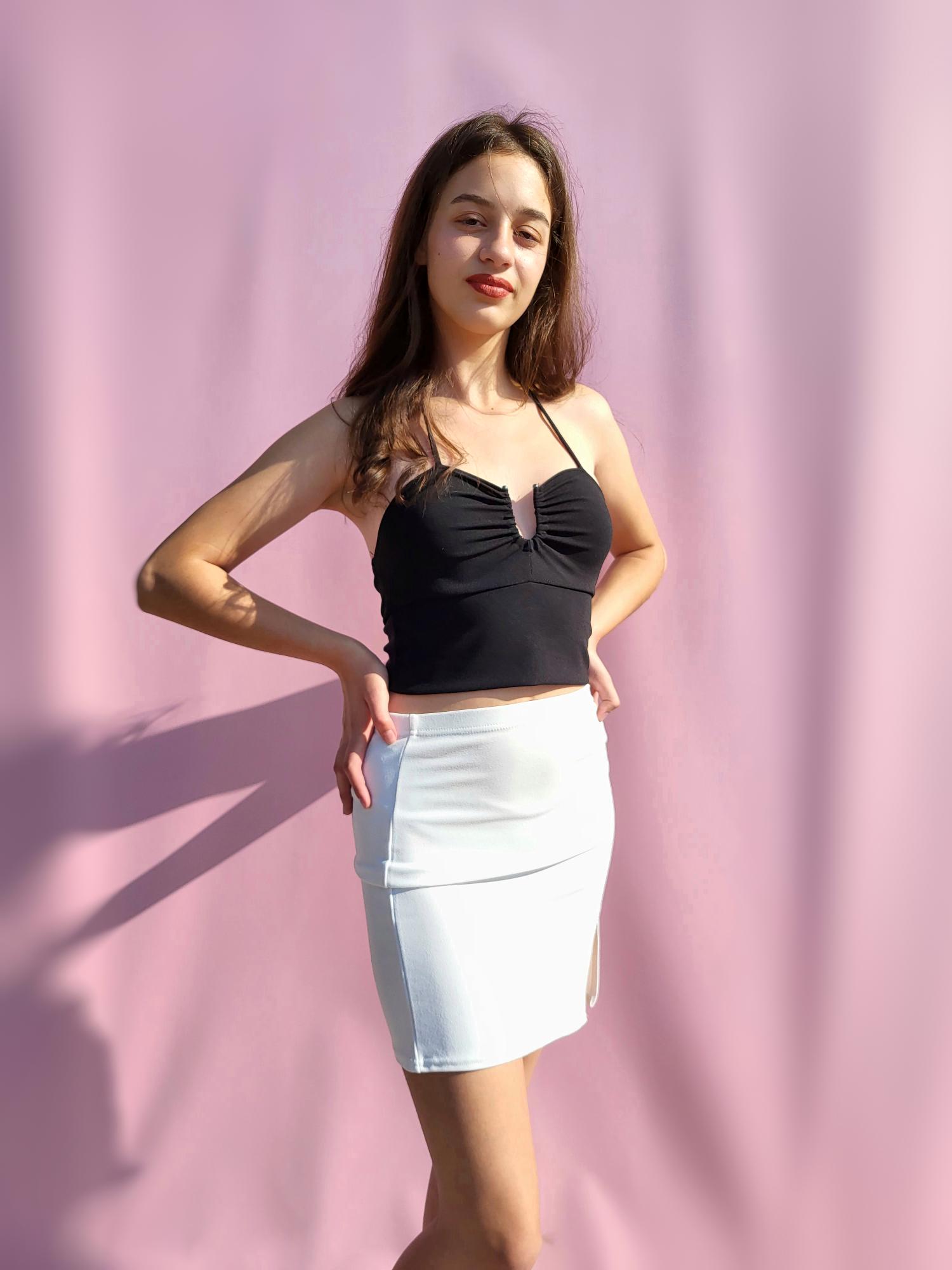 Юбка женская с разрезом Boohoo 9813 M Белый (44)