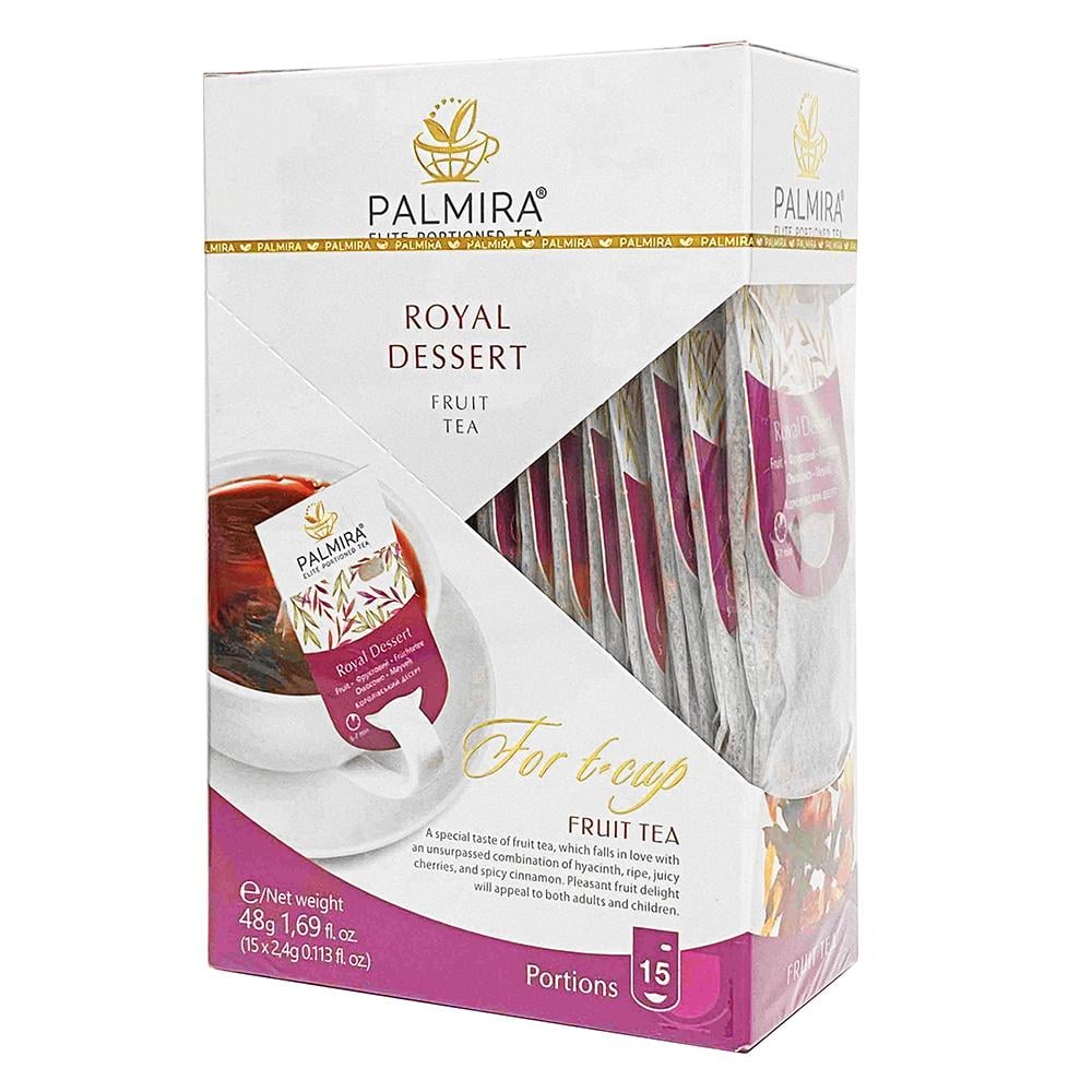 Чай фруктовый Palmira Королевский десерт T-cup BOX пакетированный 15 саше по 2,4 г