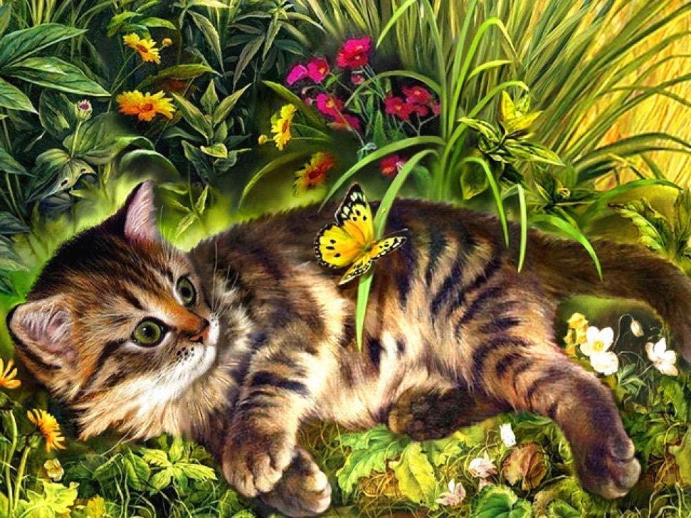 Алмазная мозаика Emerald Craft Котенок и бабочка 20x30 см (23663)