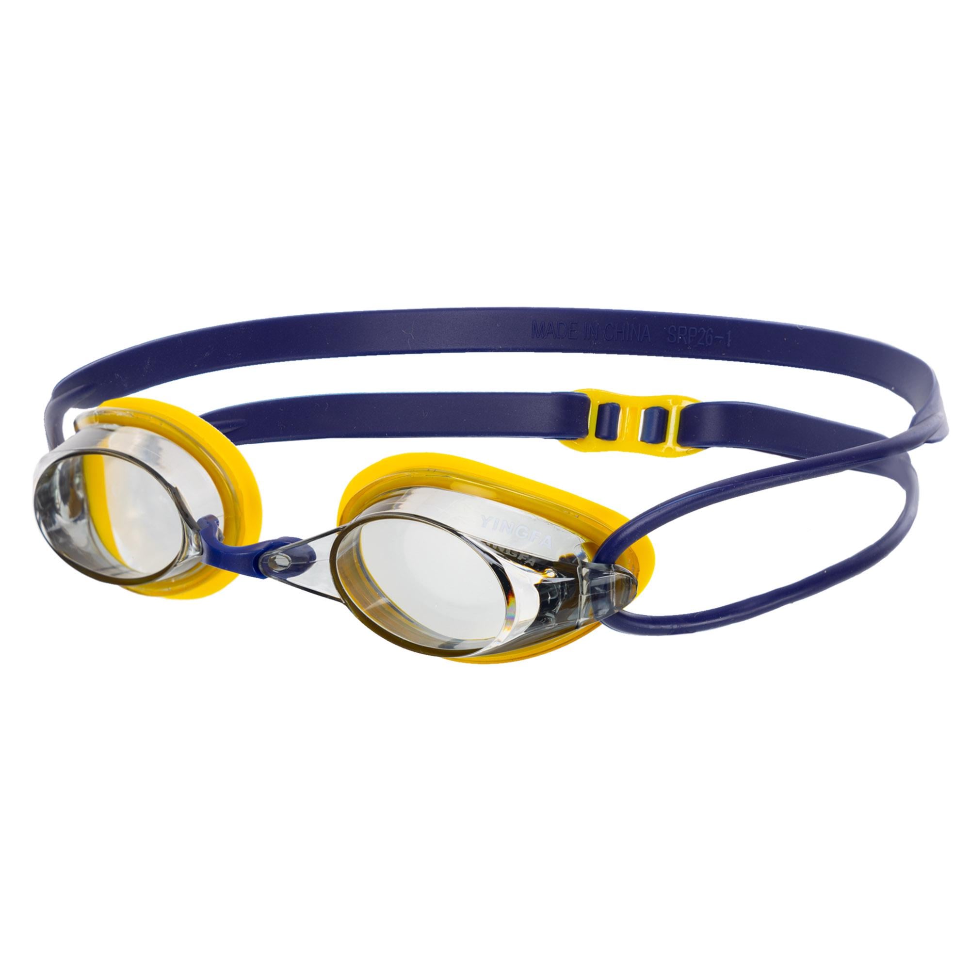 Очки для плавания стартовые YINGFA Y590AF Черно-желтый (Y590AF_Черный-желтый)
