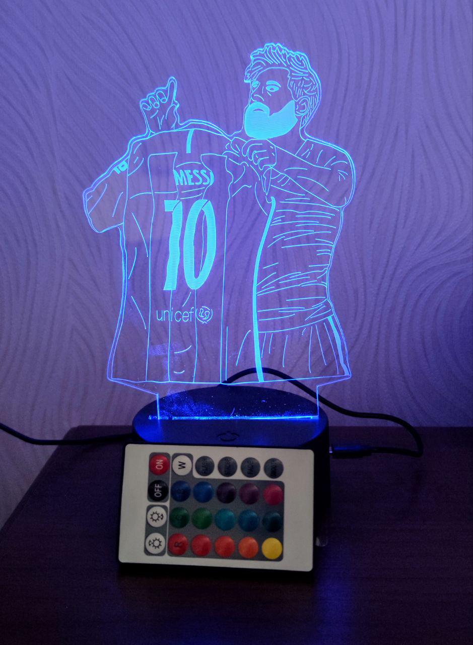 Светильник футбольный Лионель Месси Празднование гола с футболкой (26972791)