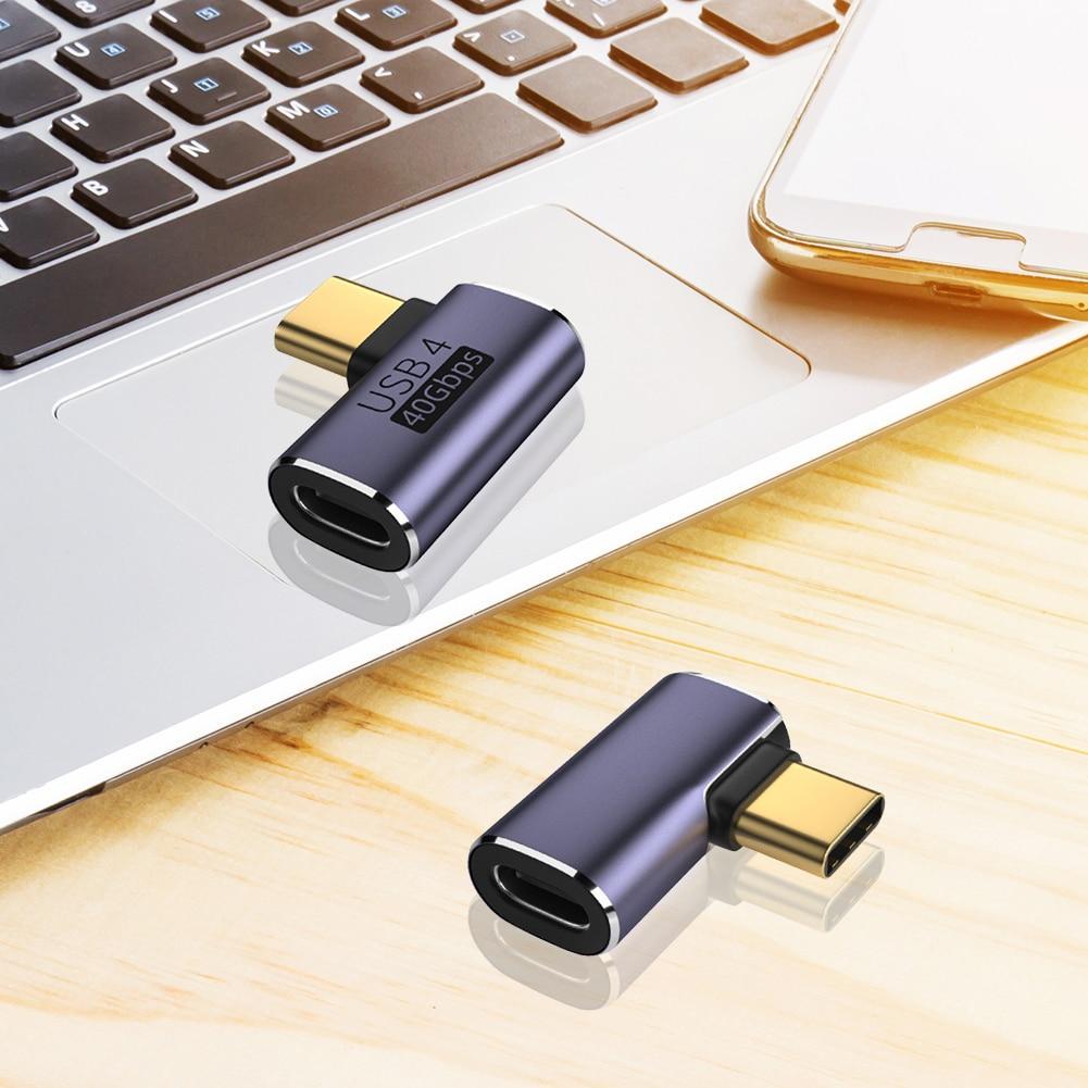Адаптер Type-C Male на Type-C Female угловой Addap UC2C-01 для синхронизации и зарядки 40 Gbps 100 Вт USB 4,0 - фото 10