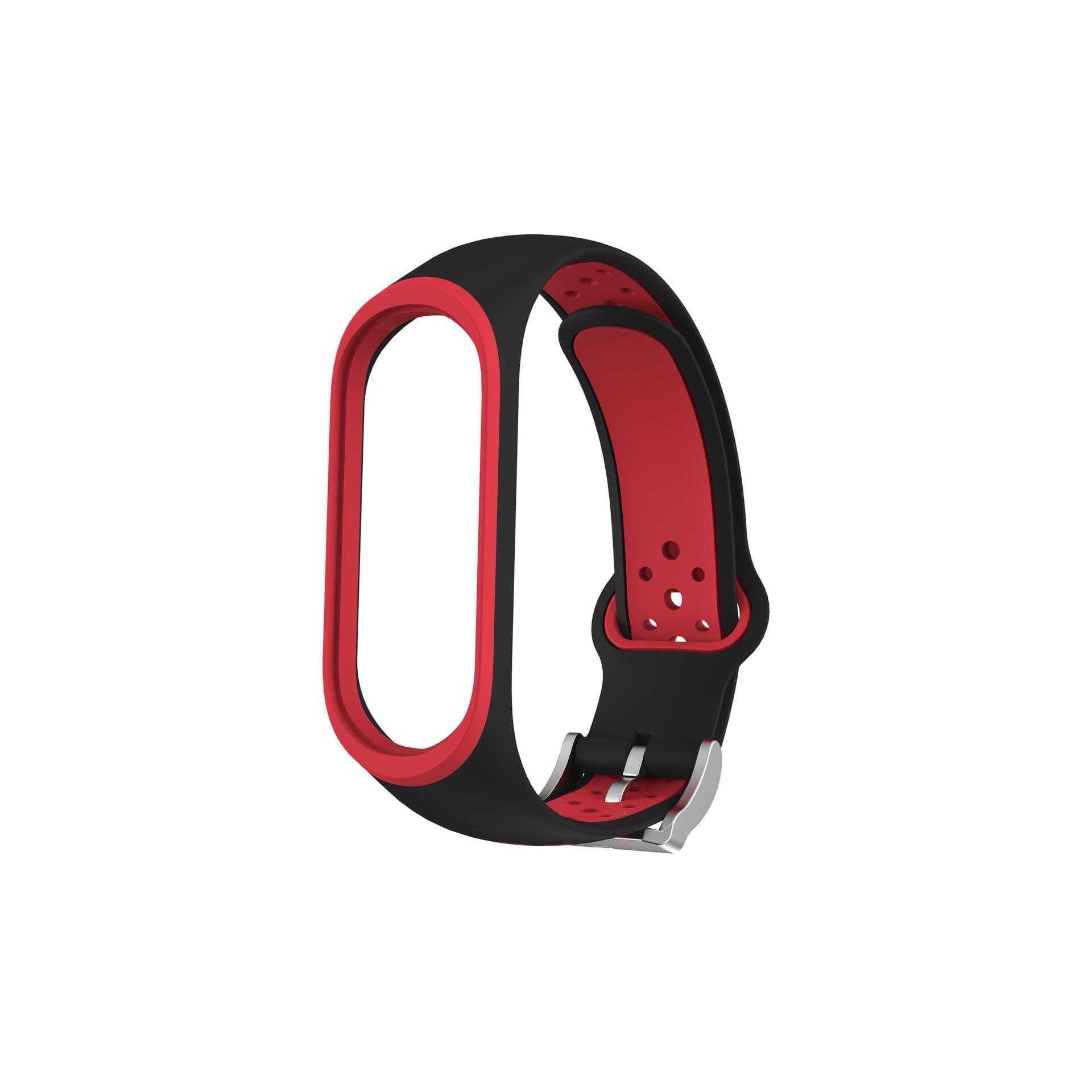 Ремешок для фитнес браслета Xiaomi Mi Band 4/3 Черный/Красный