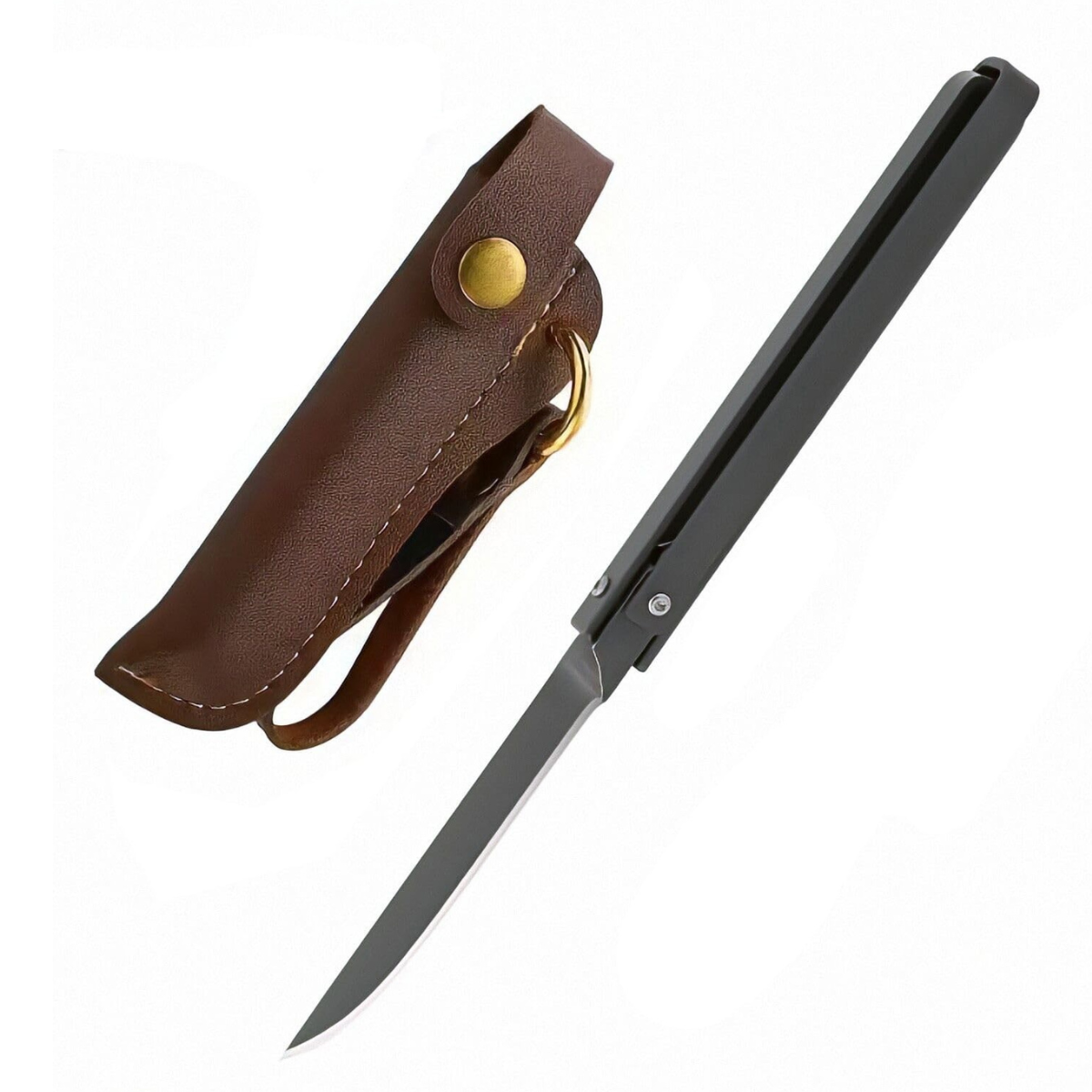 Нож складной SteelFolKnife со стеклобоем и чехлом Черный (2667)