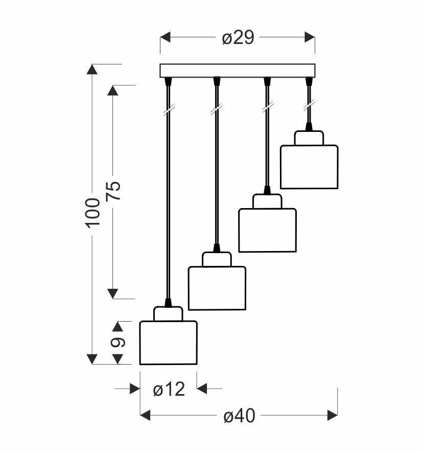 Люстра Candellux Wama 40x100 см Чорно-сріблястий (34-00491) - фото 2