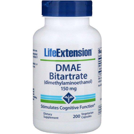 Диметиламиноэтанол Life Extension DMAE Bitartrate 150 мг 200 Veg Caps