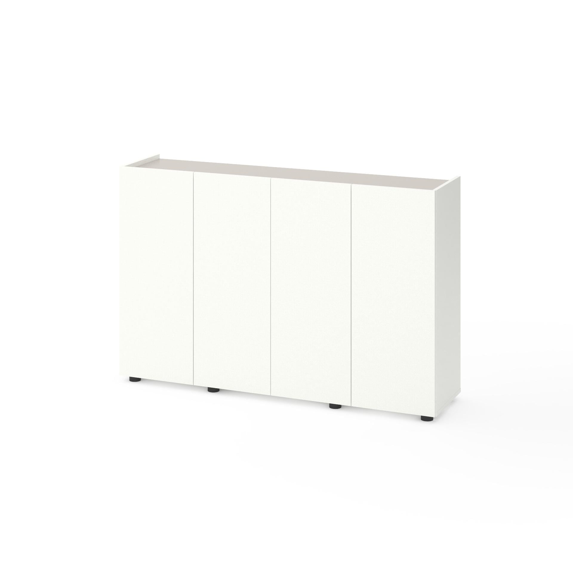 Комод на четыре двери Белый/Кашемир (381028)