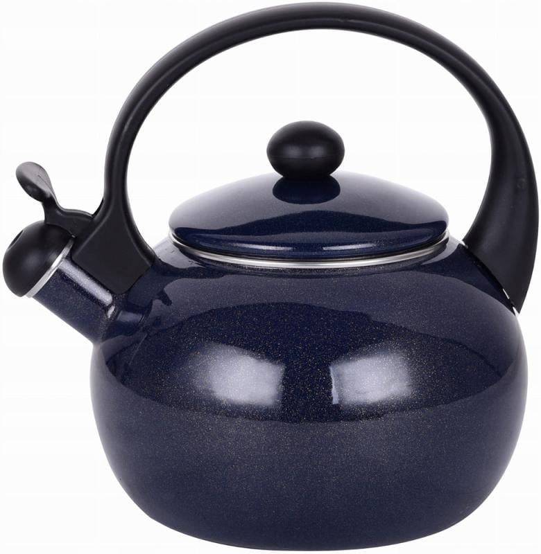 Чайник эмалированный Kamille Boiling Water со свистком 2,2 л Темно-синий металлик (KM-1038B) Чайник эмалированный Kamille Boiling Water со свистком 2,2 л Темно-синий металлик (KM-1038B)