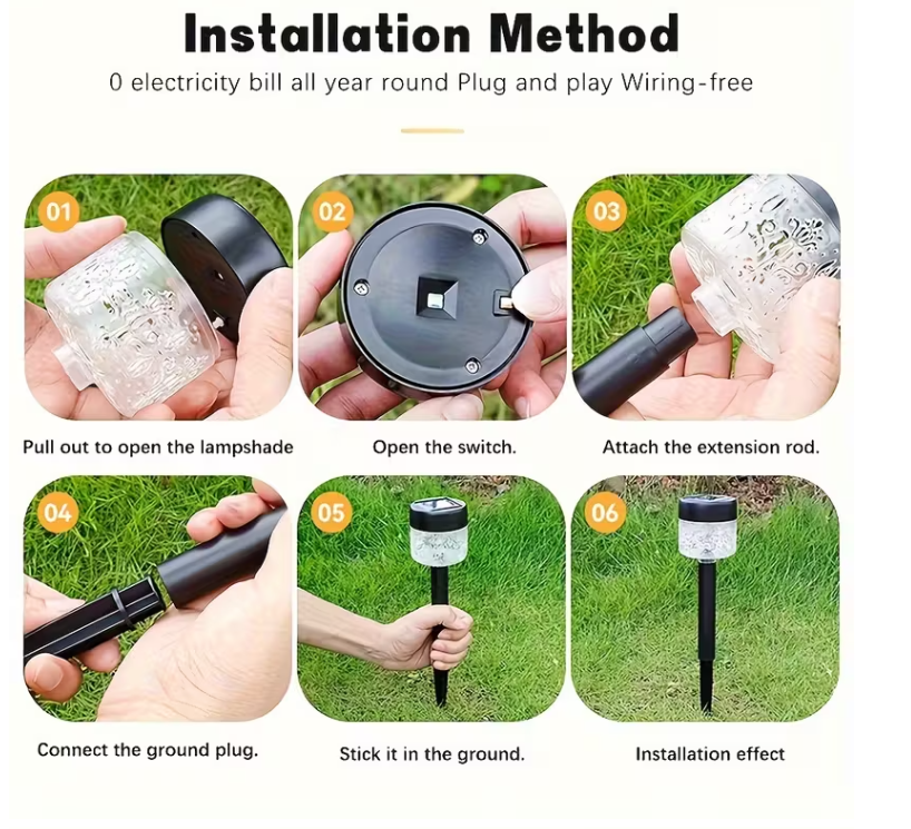 Садовый светильник на солнечной батарее ажурный для газона Холодный белый свет (1706) - фото 5 Садовый светильник на солнечной батарее ажурный для газона Холодный белый свет (1706) - фото 5