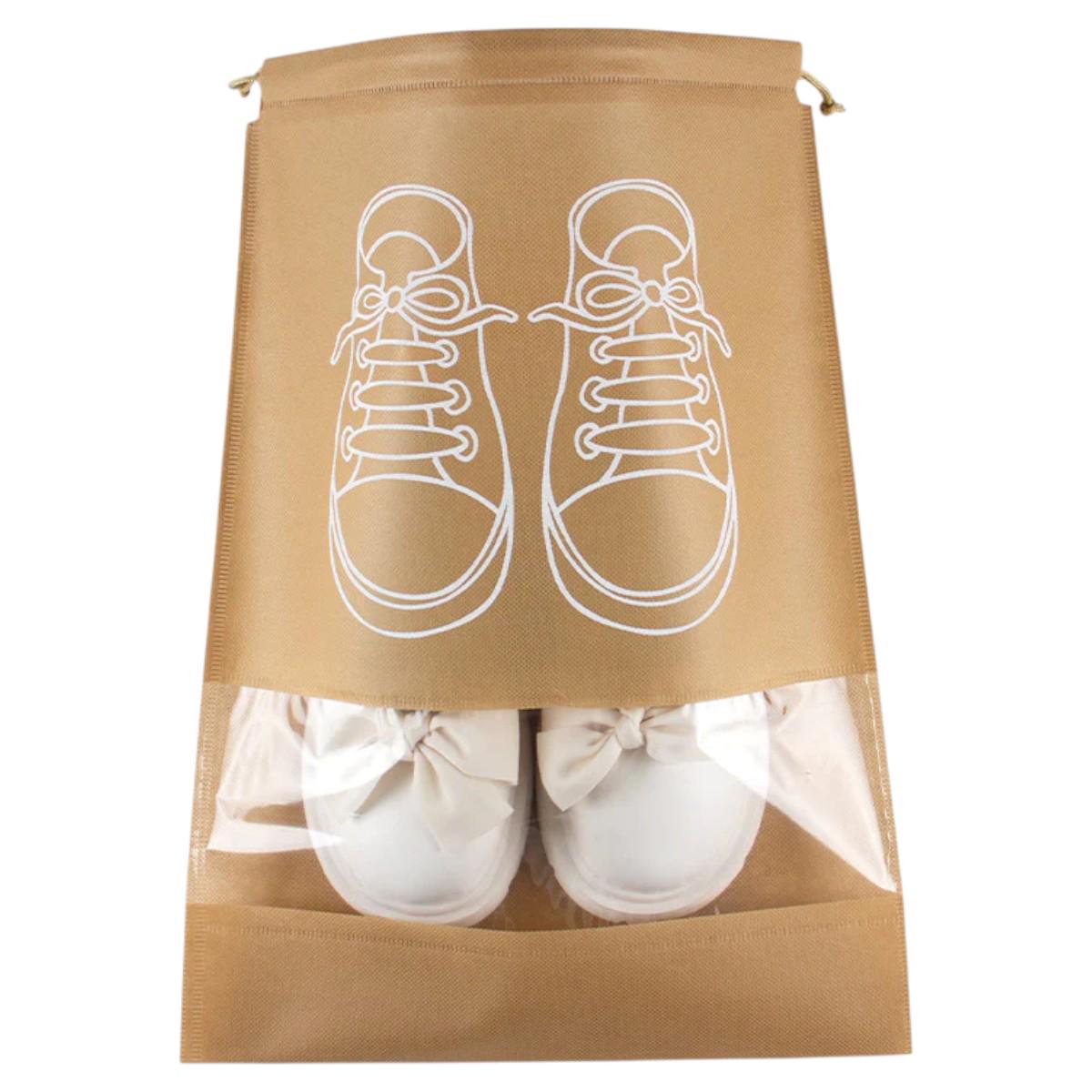 Чехол для хранения и перевозки обуви Shoe Bag на затяжках с окошком 32х44 см (WW58742-4) - фото 1