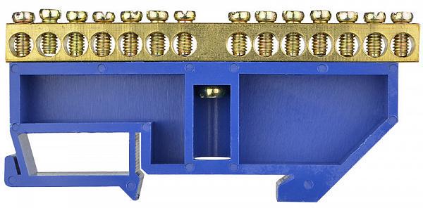Шина нулевая АСКО-УКРЕМ ВС-4А с изолятором на Din-рейку 14 отверстий (A0150120052)