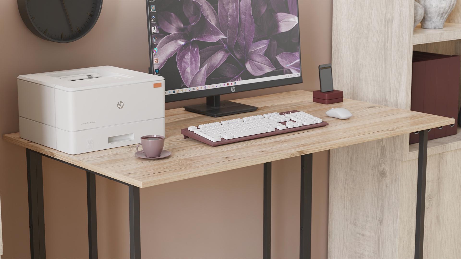 Компьютерный стол Ferrum-decor Ханна ДСП 16 мм 75x140x70 см Черный/Дуб Сан-Марино (FRD-103524) - фото 2