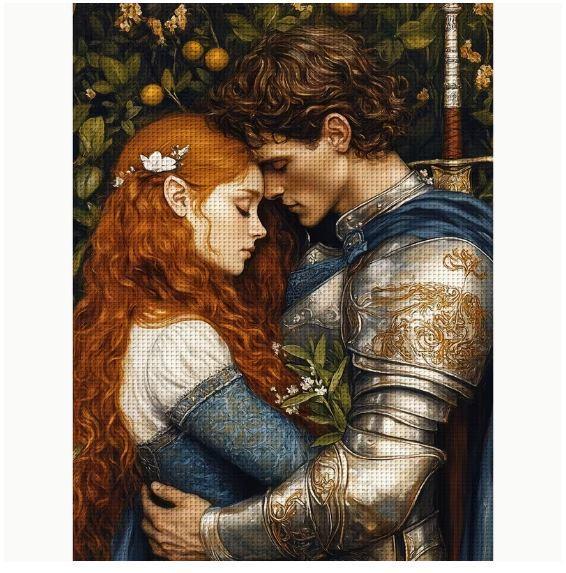 Набор для вышивания крестиком JOZYSH Сердце под латами 14CT канва Аида с нанесенным рисунком 30x40 см (2884544568)