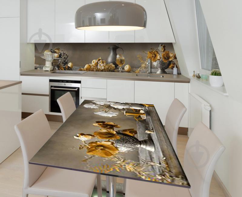 Наклейка 3Д виниловая на стол Zatarga «Золотой натюрморт» 600х1200 мм (Z183338st)