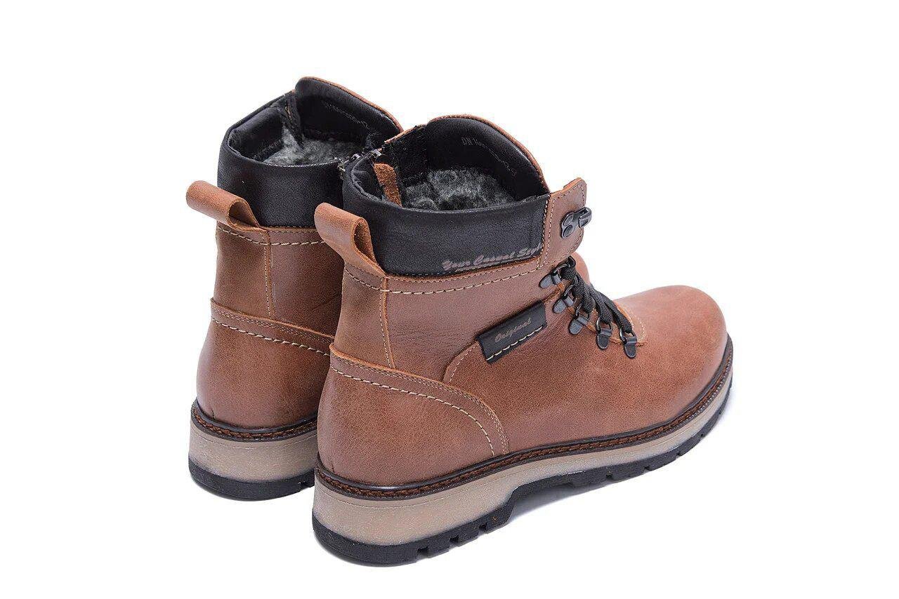 Сапоги мужские зимние кожаные ZG Military Style р. 40 26 см Коричневый (28546176) - фото 6