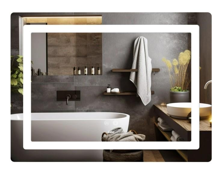 Зеркало Lidz Kubis KU2 800х600 мм с LED-подсветкой Touch (LD78LF9048060)