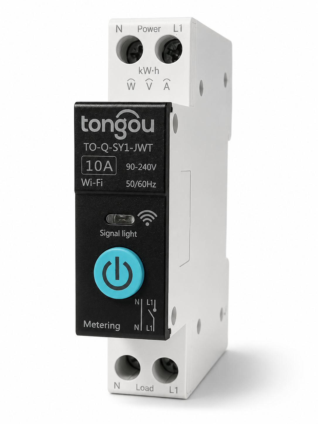 Автомат Tongou Tuya Smart Life Wi-Fi 10А с энергомониторингом на DIN-рейке TO-Q-SY1-JWT Автомат Tongou Tuya Smart Life Wi-Fi 10А с энергомониторингом на DIN-рейке TO-Q-SY1-JWT