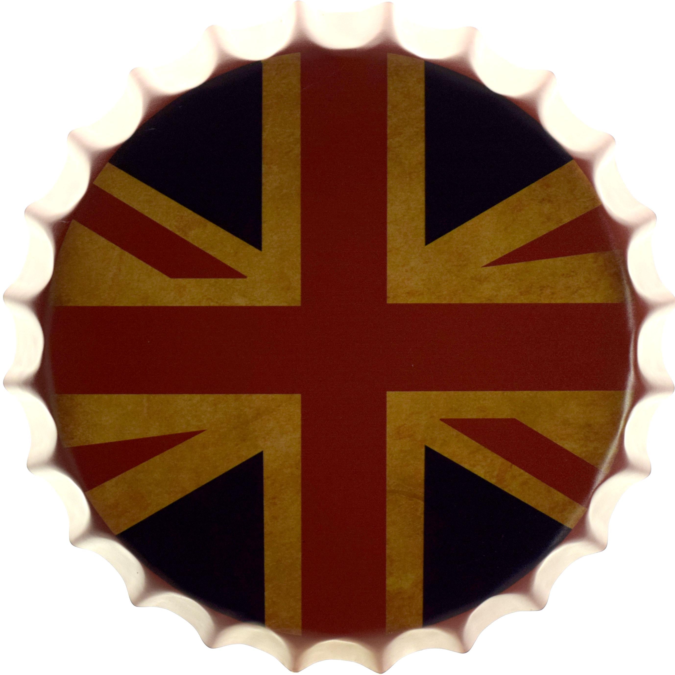 Табличка металлическая Флаг Великобритании Union Jack крышка 35 см