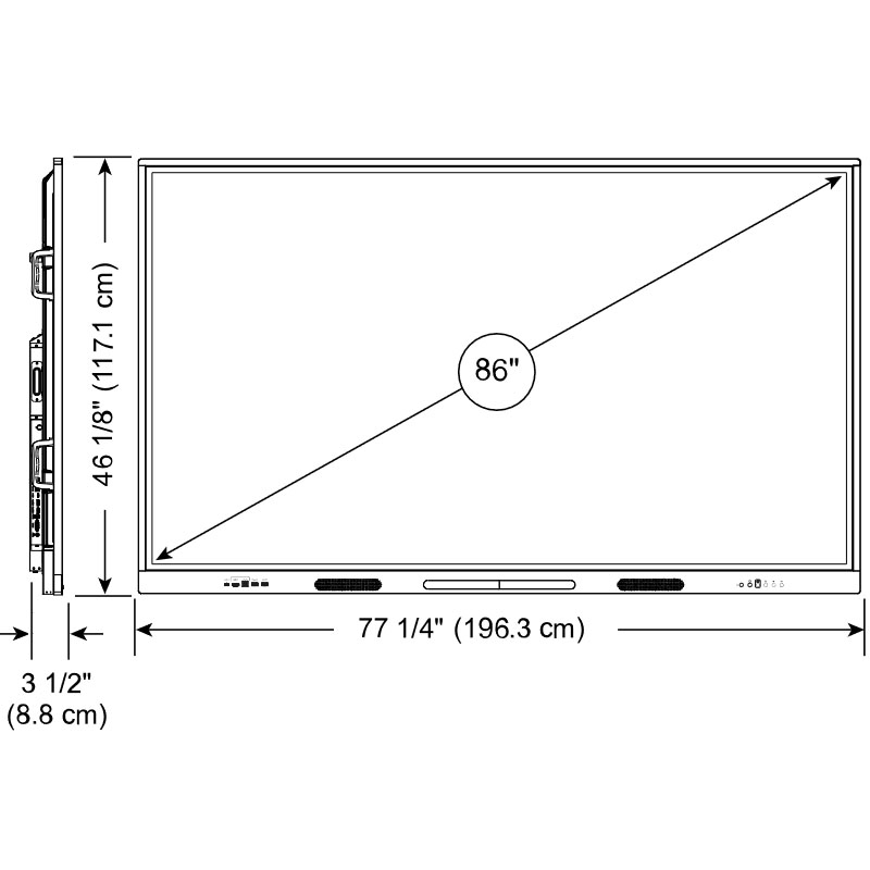 Інтерактивна панель Smart Technologies GX186-V3 дисплей 86" Android 13/8 64Gb (tf580) - фото 12